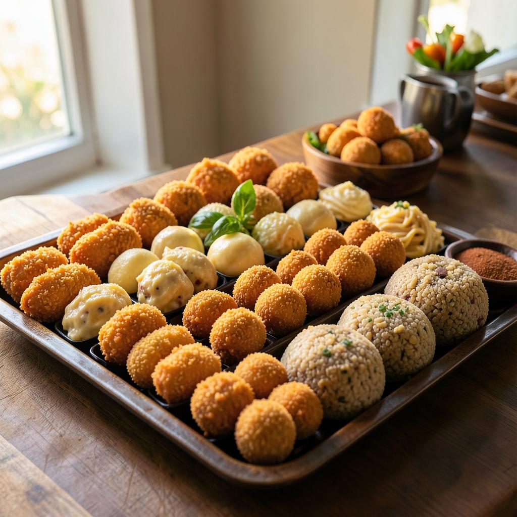 Cento com salgados variados para festas